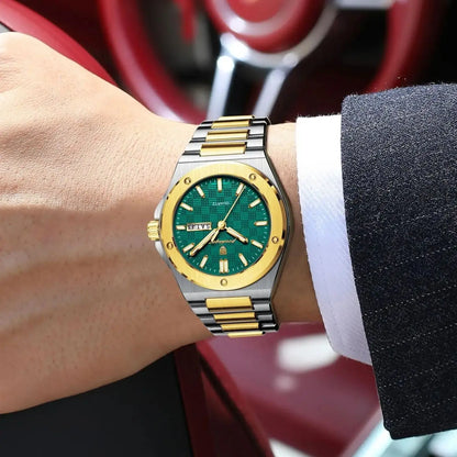 POEDAGAR High Quality Men Clock Date Week Waterproof Fashion Watch For Man Stainless Steel Luxury Men's Quartz Watches Reloj+Box
