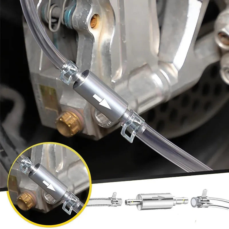 1PCS Brake Fluid Bleeder Hose with One-Way Non-Return Check Valve Auto Car Vehicle Motorcycle Brake Clutch Bleeder Hose Pipe Kit