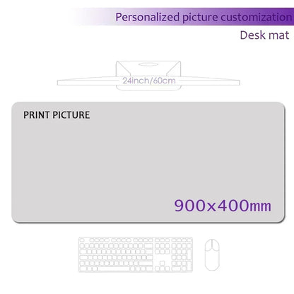 DIY custom image gaming mouse pad, large desk pad 90X40cm high-definition personalized anti slip washable home and office
