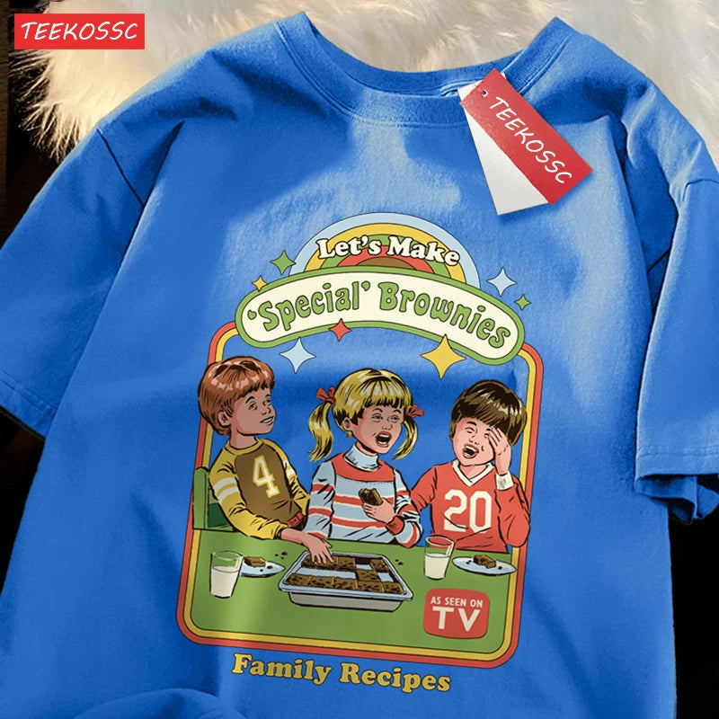 Let’S Make Brownies Family Recipes T Shirt Men Women Cotton Clothes Loose Casual Tshirt Loose Breathable Street Tees Couple