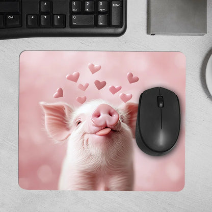 The cute pink pig mouse pad with anti-slip rubber is suitable for office and home use. It is a high-quality computer accessory