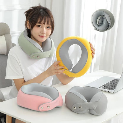 Memory Cotton U Shaped Neck Pillow Comfortable Portable Storable Travel Airplane Office Nap Use