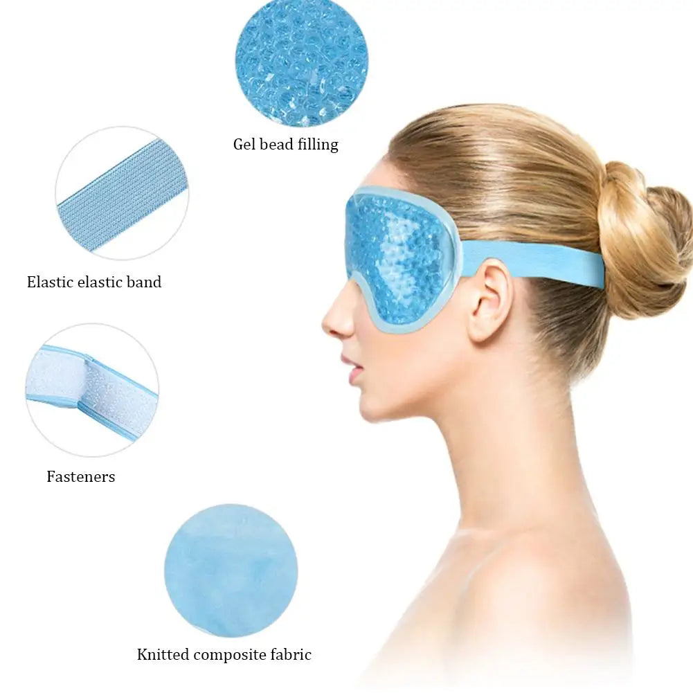 Gel Eye Mask Reusable Beads for Hot & Cold Therapy Soothing Relaxing Beauty Gel Eye Mask Sleeping Ice Goggles Sleeping Mask