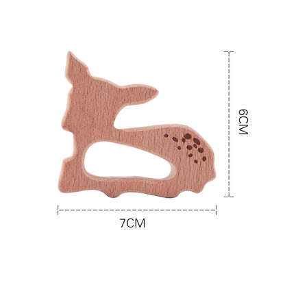 10pc Baby Wooden Teether Beech Bee Pacifier Teeth Pendant Wooden Baby Gym Toys Montessori Animals Baby Products Newborn Gift Kid