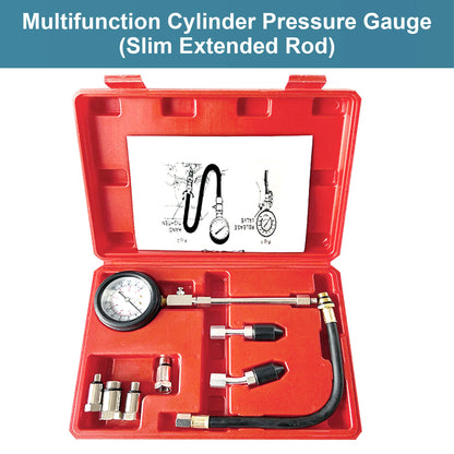 Cylinder Compression Tester Kit 0-300 PSI Dual Scale Quick Coupler Brass Fittings Gauge Engine Diagnostic Tool Car Motorcycle