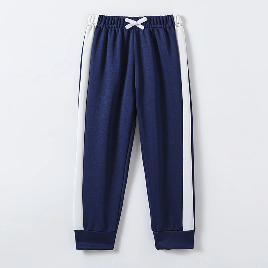 1/3 Piece Autumn And Winter Thin Children's Solid Color Splicing Casual Sports Sweatpants For Boys And Girls Fashionable Pants
