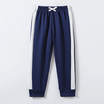 1/3 Piece Autumn And Winter Thin Children's Solid Color Splicing Casual Sports Sweatpants For Boys And Girls Fashionable Pants