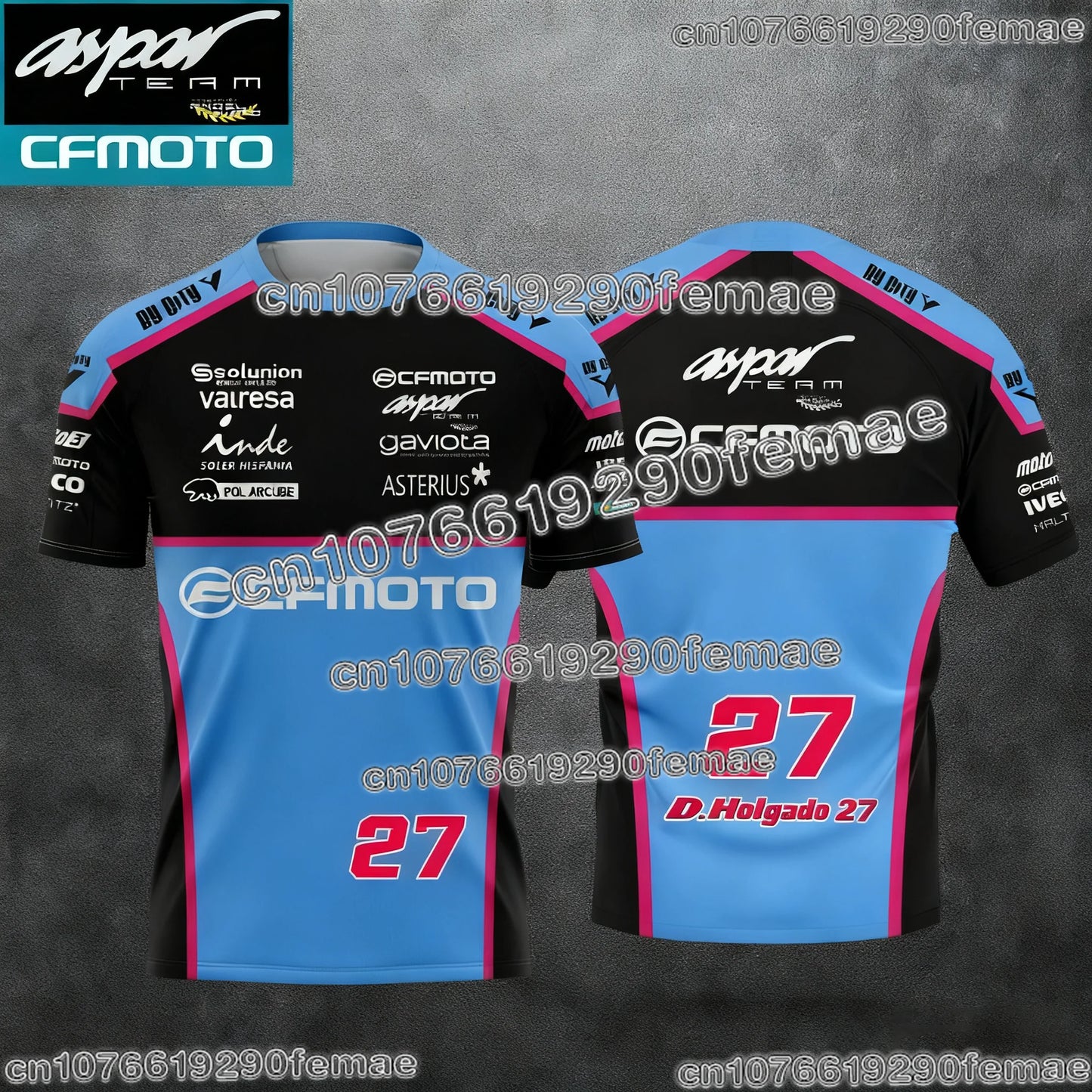 Cfmoto Aspar Racing Team Fan T-shirt Men Women Kids Motorcycle Sport Casual Short Sleeve Fashion Daily Comfortable Tee