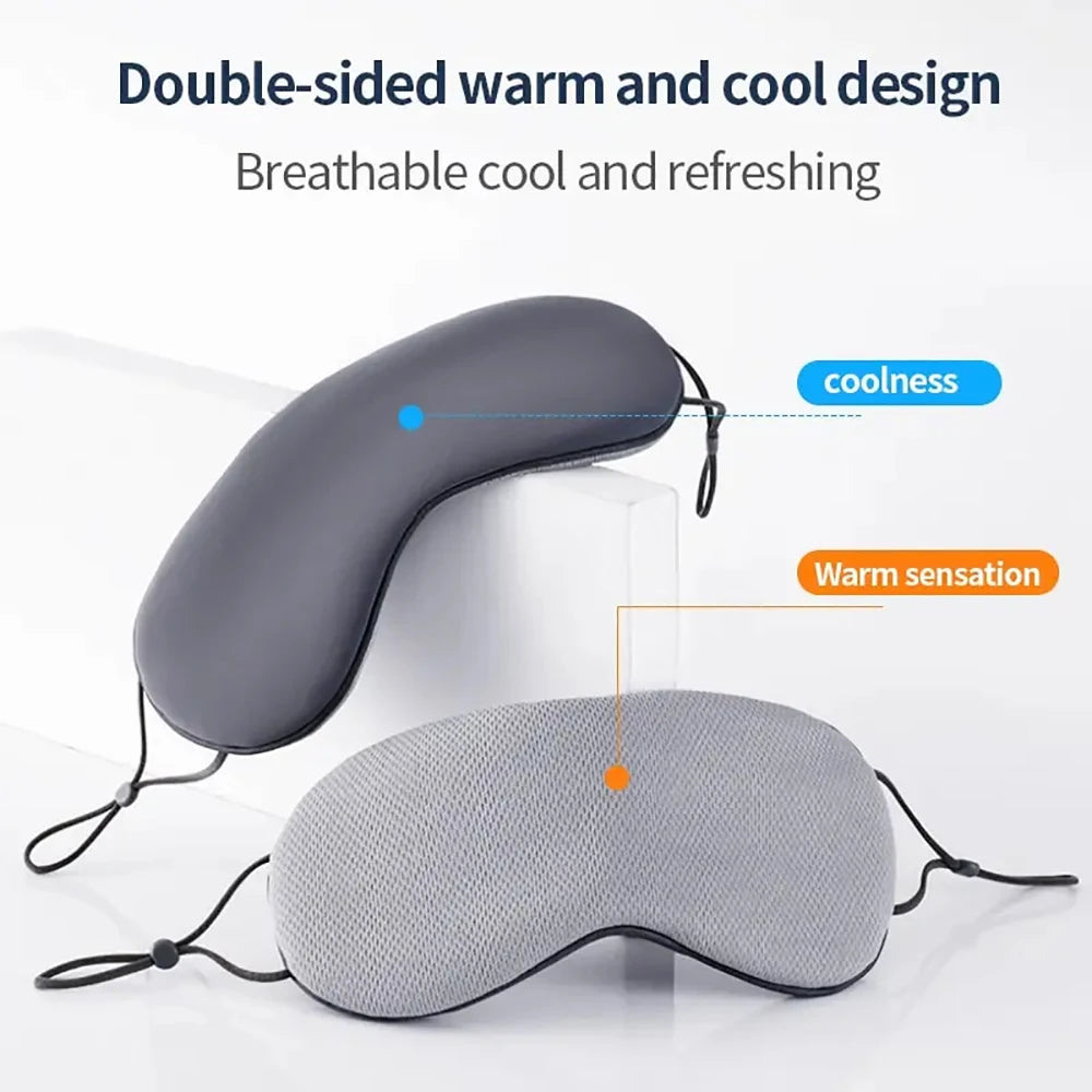 Eye Mask Ice Silk Warm And Cool Dual Use Sleeping Mask Adjustable Travel Light Blocking Breathable Eye Cover Blindfold Eye Patch