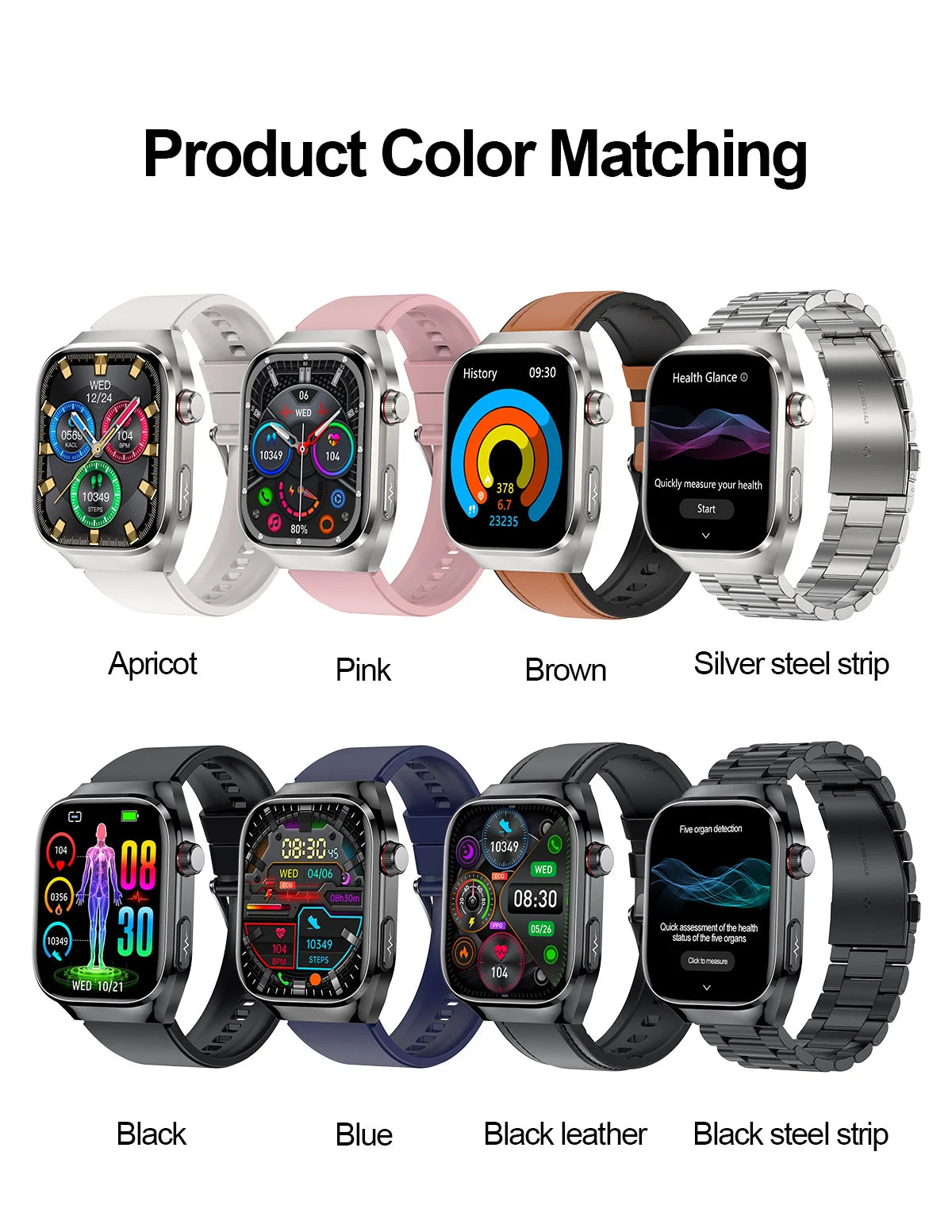2025 New Smart Watch 2.04-inch AMOLED Screen Bluetooth Call IP68 Waterproof 650mA Sports Smartwatches Men Android Military-Grade