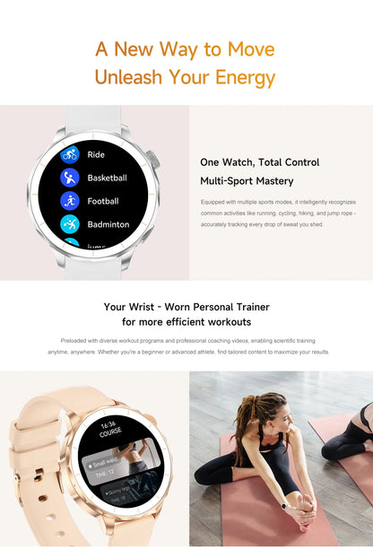 Smart Watch Women Hebrew 4GB/ROM Memory Bluetooth Network Sharing Whatsapp Messgae Reply Map Navigation Amoled Screen Smartwatch