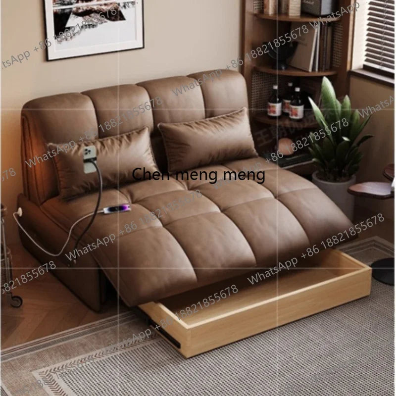 02M Luxury Multifunctional Couch European Latex USB Lounge Living Room Sofas Bed Chaise Foldable Divano Letto Furniture home Mod
