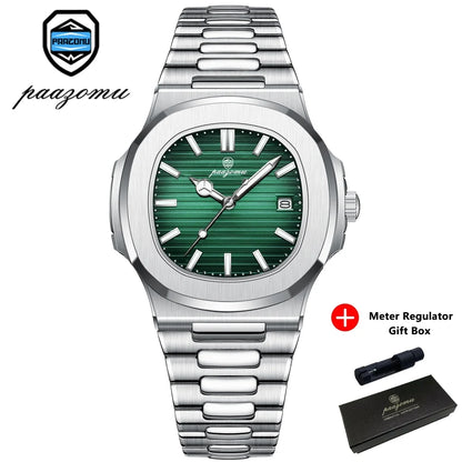 PAAZOMU Top Luxury Brand Man Watch Sports Waterproof Luminous Date Men Wristwatch Square Dial Quartz Men's Watches High Quality