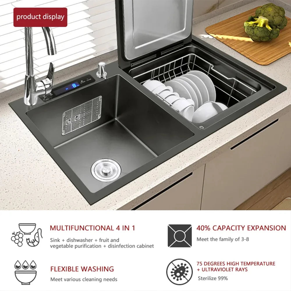 Integrated Sink Dishwasher Hot Design Dishwasher Sink Integrated 8 Sets Of Fully Automatic Household Purification Ultrasonic