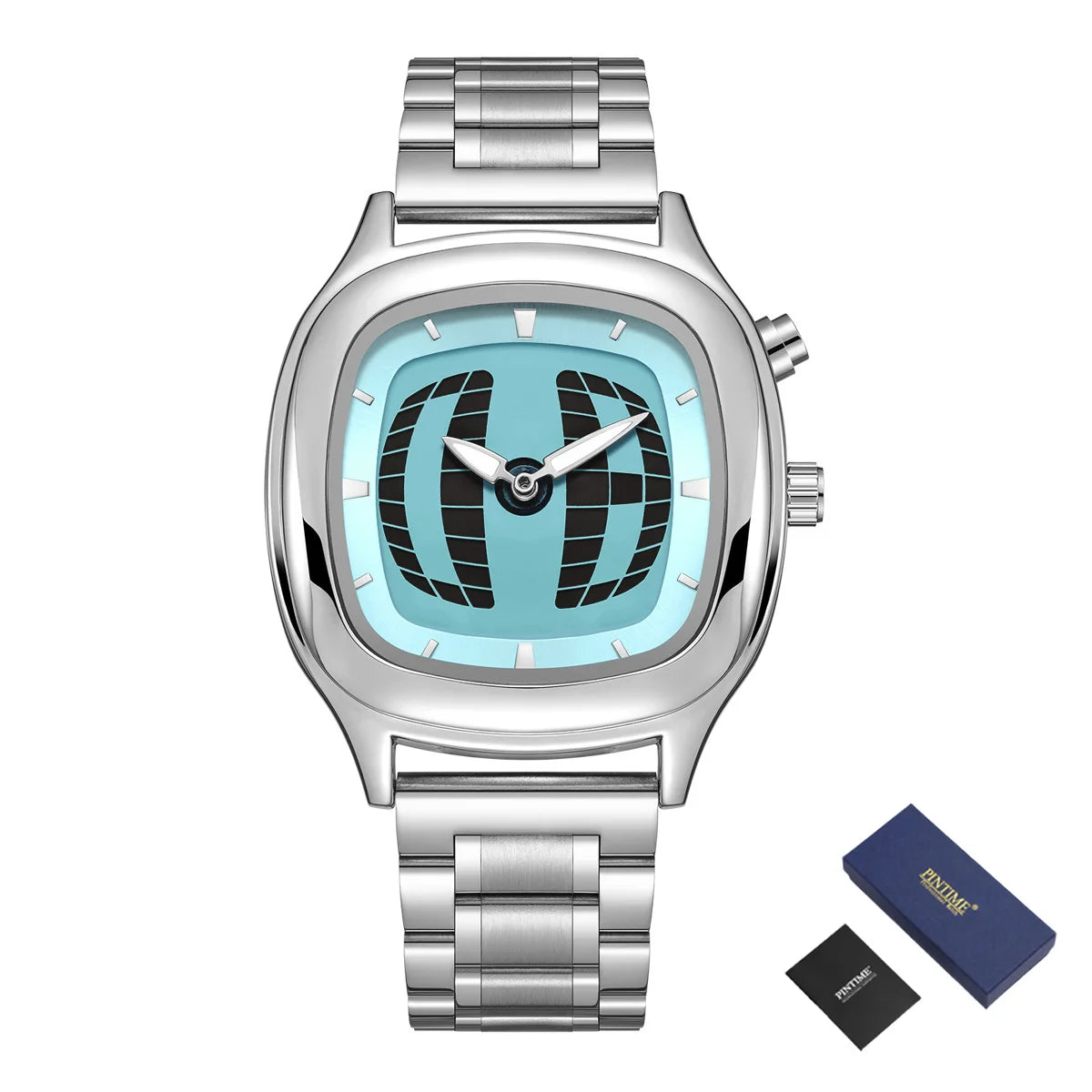 PINTIME Y2K Luxury Men's Watch New Conceptual Cool Digit Dial Male Quartz Wristwatch Stainless Steel Waterproof Reloj Man Clock