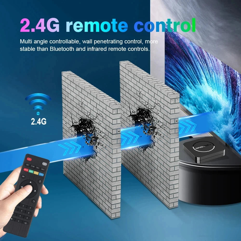Android 14 8K Ultra HD Q11 Smart TV Box Fast Stable Transmission Media Player 4GB 64GB Large Memory Google Assistant Set Top Box