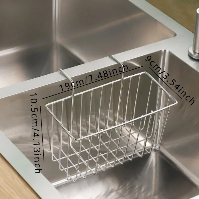 Sponge Holder, Brush and Soap Dishwashing Liquid Drainer Basket - Essential Kitchen Accessory for Easy Cleaning and Organization
