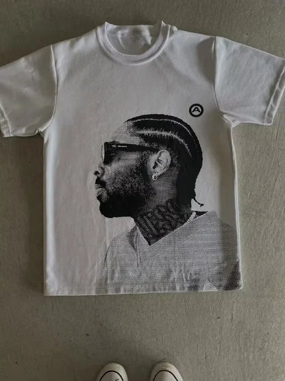 2025 Women Vintage Top Hip Hop Streetwear Tshirt Short Sleeve Casual Clothing Summer Fashion Trendy Nostalgic Retro Tee