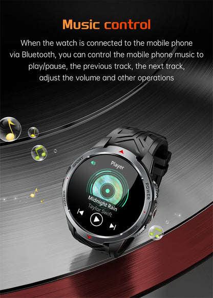 2026 New Smart Watch Men with Flashlight Sports 3ATM Waterproof 1100 mAh Large battery BT Call  Man for Android iOS Smartwatch