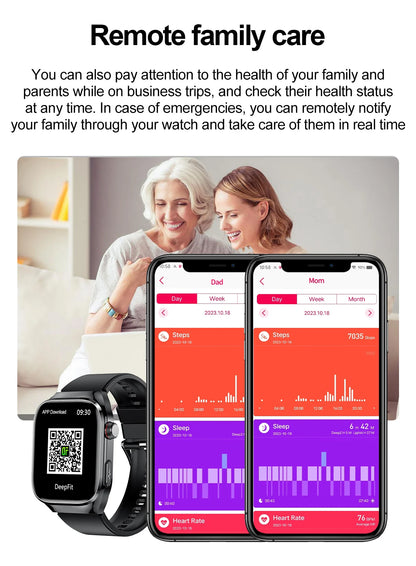 2025 New Smart Watch 2.04-inch AMOLED Screen Bluetooth Call IP68 Waterproof 650mA Sports Smartwatches Men Android Military-Grade