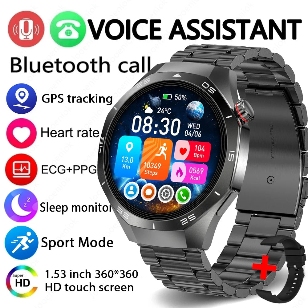 2026 New Watch 5 Pro GPS Track Smart Watch Men 360*360 AMOLED Screen NFC BT Call Waterproof Health Monitor Man Smartwatches IOS