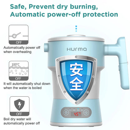 2026New mi Hurma Portable Electric Kettle Kitchen Appliances Electric Kettle Boil Water Home Travel Foldable 800ML Coffee Teapot