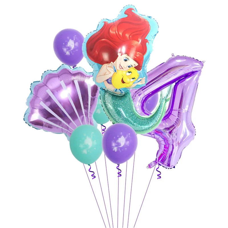 The Little Mermaid Birthday Party Decoration Princess Ariel Paper Napkin Plate Cup Tablecloth Balloons Kids Baby Shower Supplies