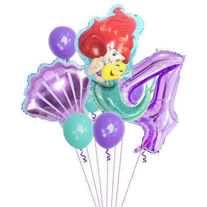 The Little Mermaid Birthday Party Decoration Princess Ariel Paper Napkin Plate Cup Tablecloth Balloons Kids Baby Shower Supplies
