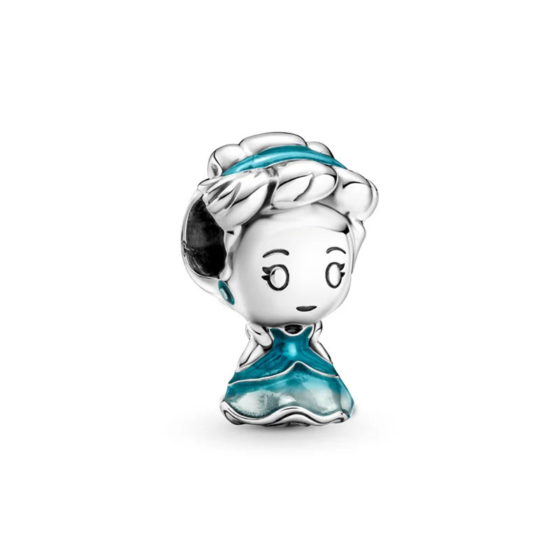 Disney Plata De Ley 925 Silver Charm Monster Activity Flowers Pendant Beads Original Women Bracelets Bangles DIY Jewelry Gift