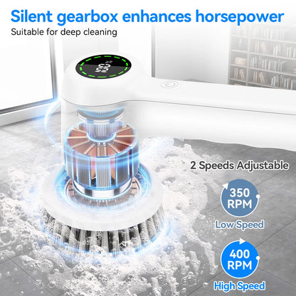 Electric Cleaning Brush 5 In 1 Electric Spin Cleaning Scrubber USB Rechargeable Electric Rotary Scrubber Household Appliances