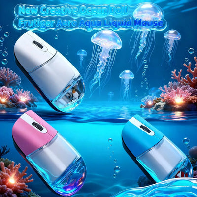 Creative Cute Floating Aquarium Animal 2.4 Wireless Mouse Ergonomics Mute Liquid Mice For PC Laptop Computer Accessoires Gifts