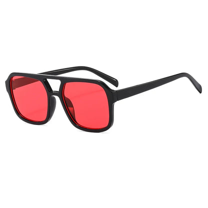 Vintage Double Bridge Yellow Sunglasses Women Oversized Square Frame Luxury Shades Sun Glasses Female Pilot Eyewear