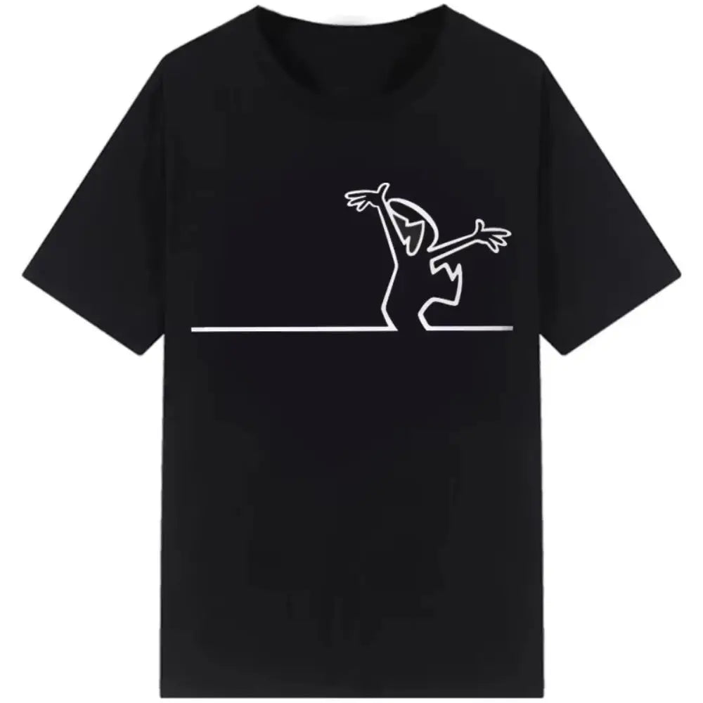 Funny Meme Tops Creative La Linea The Line Osvaldo Cavandoli TV T-Shirt Men Fashion Women's T Shirts Streetwear Tee Casual Tops