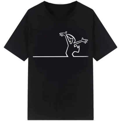 Funny Meme Tops Creative La Linea The Line Osvaldo Cavandoli TV T-Shirt Men Fashion Women's T Shirts Streetwear Tee Casual Tops