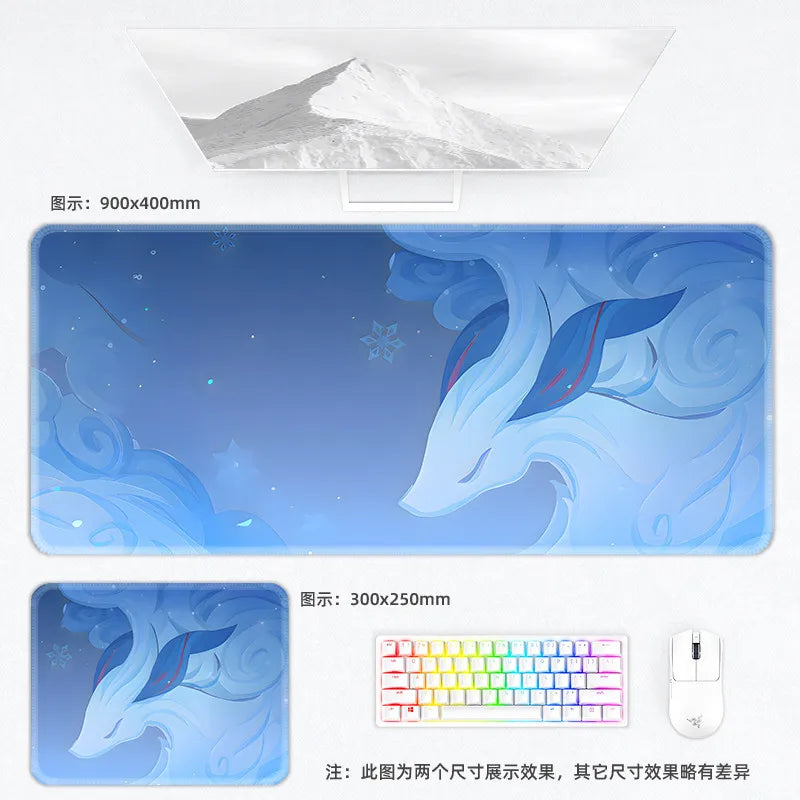 Genshin Impact Postcard Mouse Pad Large Custom Computer Keyboard Game Pads Home Office Desktop Mat