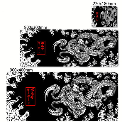 80x30cm Lock Edge Keyboard Pads Large Office Non-Slip Computer Mouse Pad Japanese Art Dragon Deskmat Gamer Custom Home Mousepad