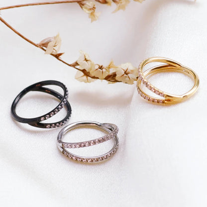 F136 Titanium Piercing Hinged Segment Hoops CZ Stone Nose Rings Ear Cartilage Tragus Helix Earrings Piercing Body Jewelry