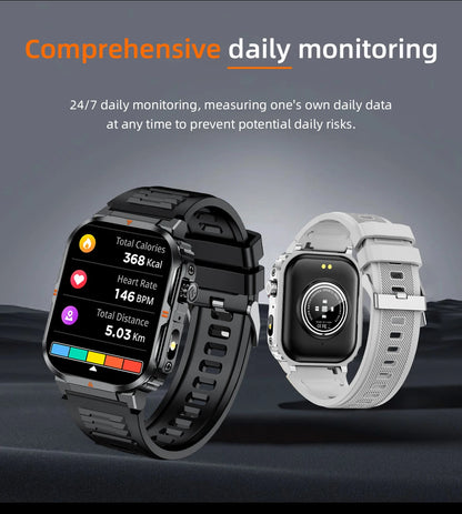 New Smart Watch For Men Women 2.01inch Large Screen Bluetooth Call LED Flashlight Sports Fitness Bracelet Waterproof Smartwatch
