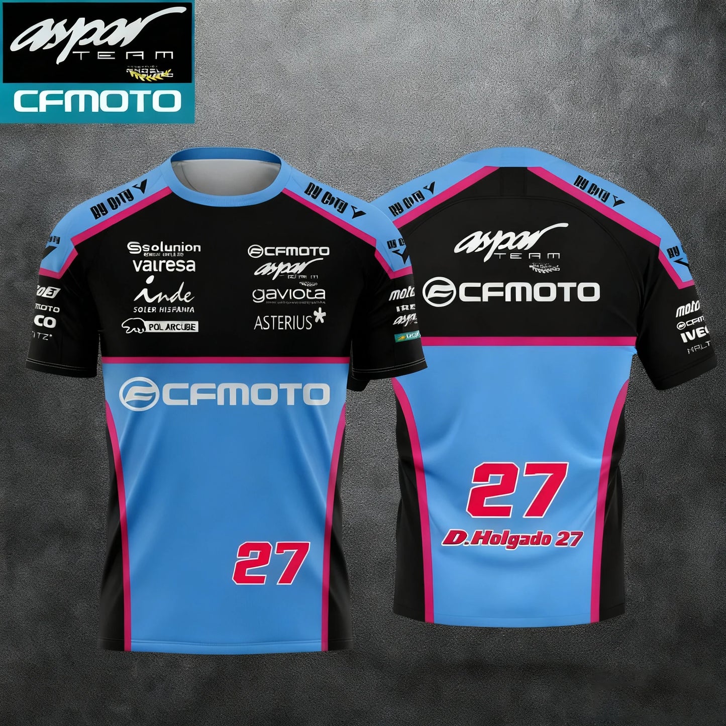 Cfmoto Aspar Racing Team Fan T-shirt Men Women Kids Motorcycle Sport Casual Short Sleeve Fashion Daily Comfortable Tee