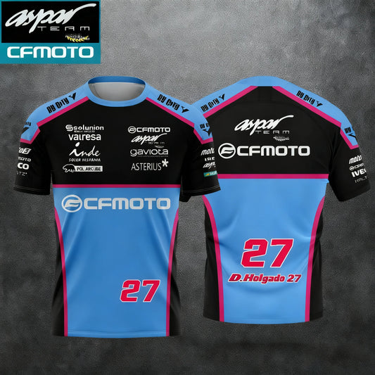 Cfmoto Aspar Racing Team Fan T-shirt Men Women Kids Motorcycle Sport Casual Short Sleeve Fashion Daily Comfortable Tee