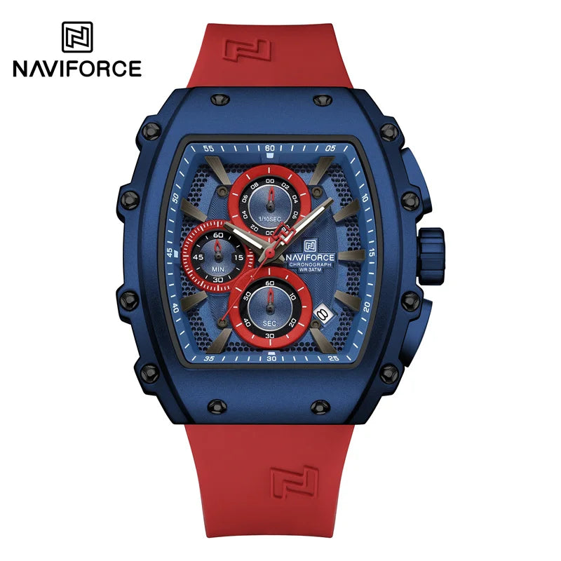 NAVIFORCE Fashionable 2025 Watches for Men Multifunctional 30M Waterproof Sports Quartz Silicone Strap Luxury Clock Reloj Hombre
