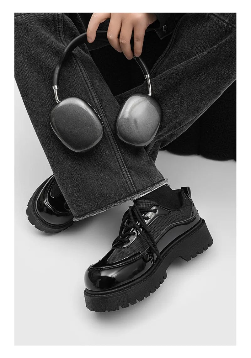 Shoes for Men High Quality Trend Casual Shoes Men Leather Original British Thick Sole Comfort Derby Shoes Sneaker Zapatos Hombre