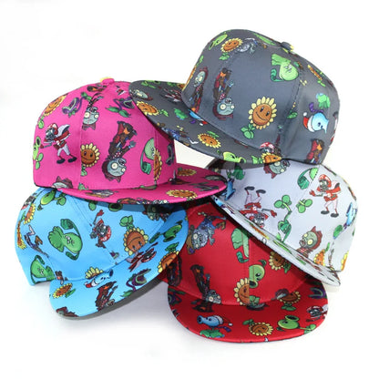 New Fashion Plants vs. Zombies Cotton Baseball Cap Men Women Hip Hop Fitted Caps Outdoor Autumn Summer Casual Hat Cartoon Hat