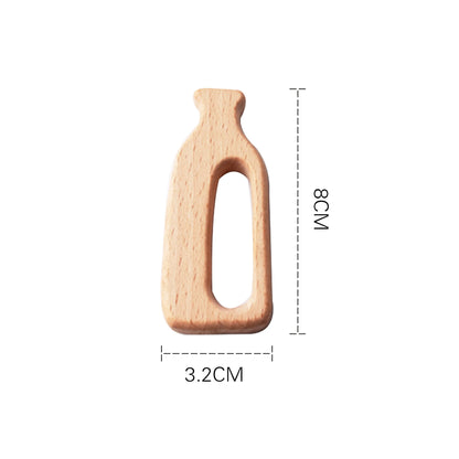 10pc Baby Wooden Teether Beech Bee Pacifier Teeth Pendant Wooden Baby Gym Toys Montessori Animals Baby Products Newborn Gift Kid
