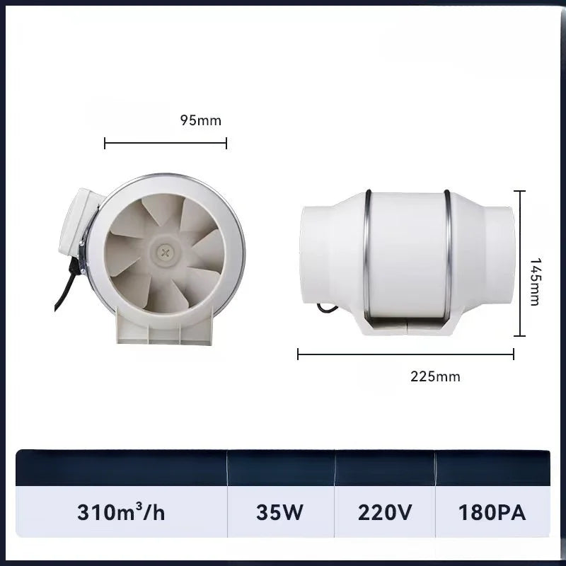Duct round 3 inch 4 inch 5 inch 6 inch 8 inch exhaust ventilation fan kitchen household extractor fan bathroom exhaust fan