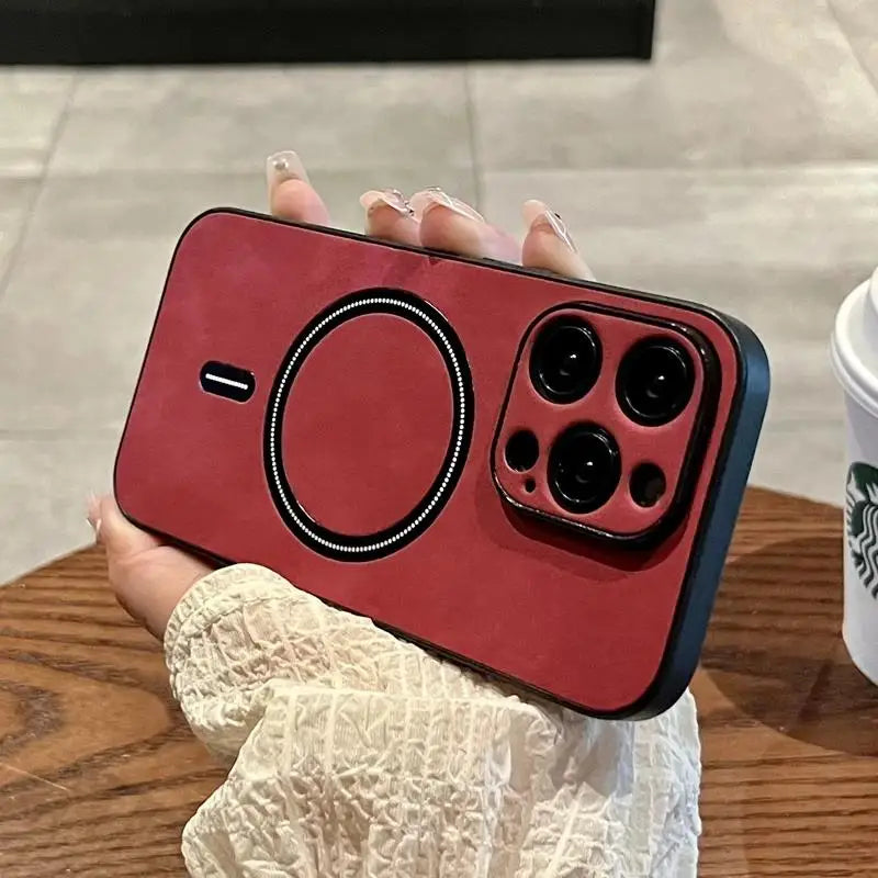Luxury Wireless Charging Magnetic Cortex Phone Case For iPhone 11 12 13 14 15 16 Pro Max Plus X Xs XR Magsafe Bumper Cover