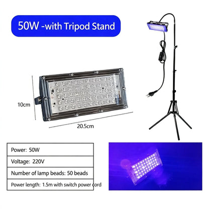 UV Tanning Lamp Home Solarium Body Tanning Light with Tripod Adjustable Height 200W 144 LED Beauty Skin Sun Lamp