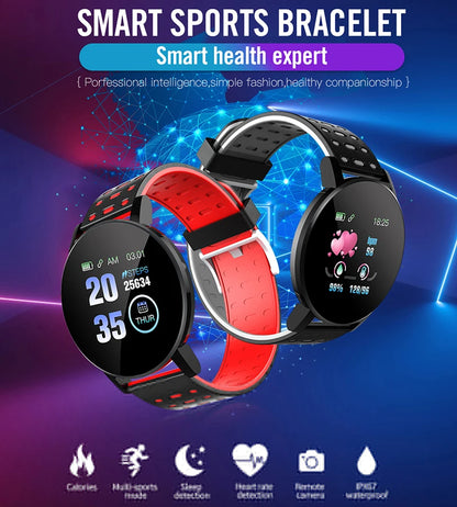 Smart Watch Led Digital Clock Waterproof Smartwatch 1.44" Screen Full Touch Smartband Heart Rate Monitor Fitness Tracker Watch