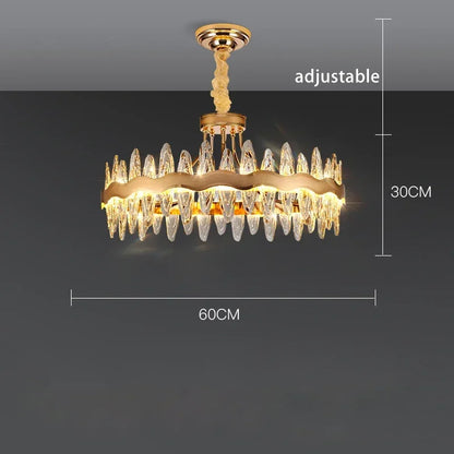Living Room Luxury Crystal Chandeliers Modern Island Lighting Golden Lobby Decorative Lights