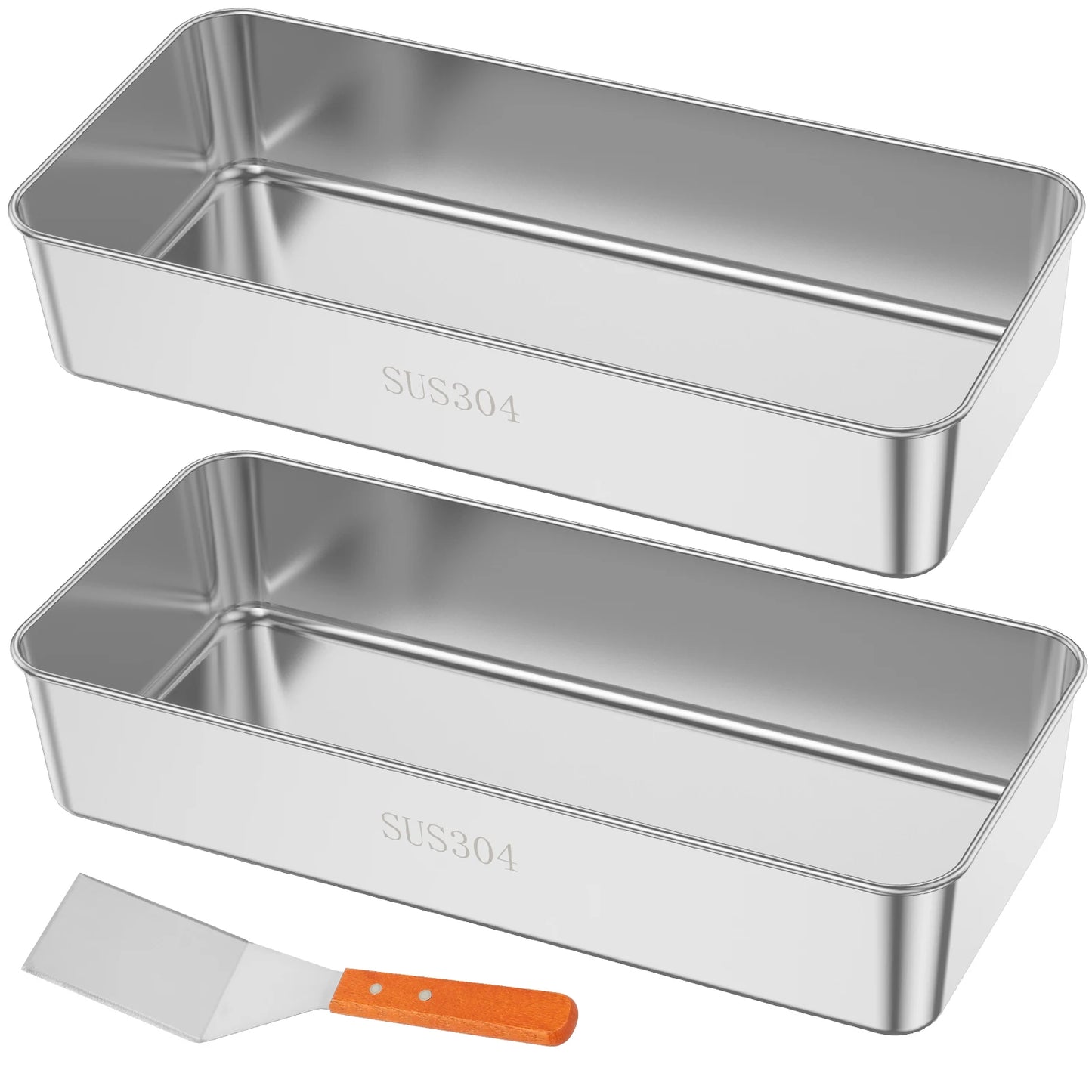 1/2Pc Stainless Steel Baking Pan Tiramisu Cake Baking Tary Easy Release Bread Pan High Temperature Resistant Loaf Tin for Baking
